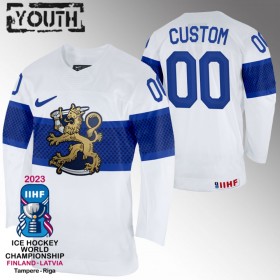 Finland tröja Customized IIHF World Championship 2023 Vit - NHL Tröjor Barn